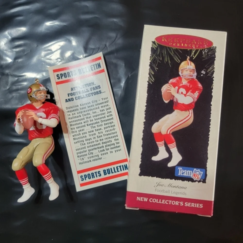 JOE MONTANA/Joe Namath Hallmark Figurine 1995 and 1997 Original‎ Boxes